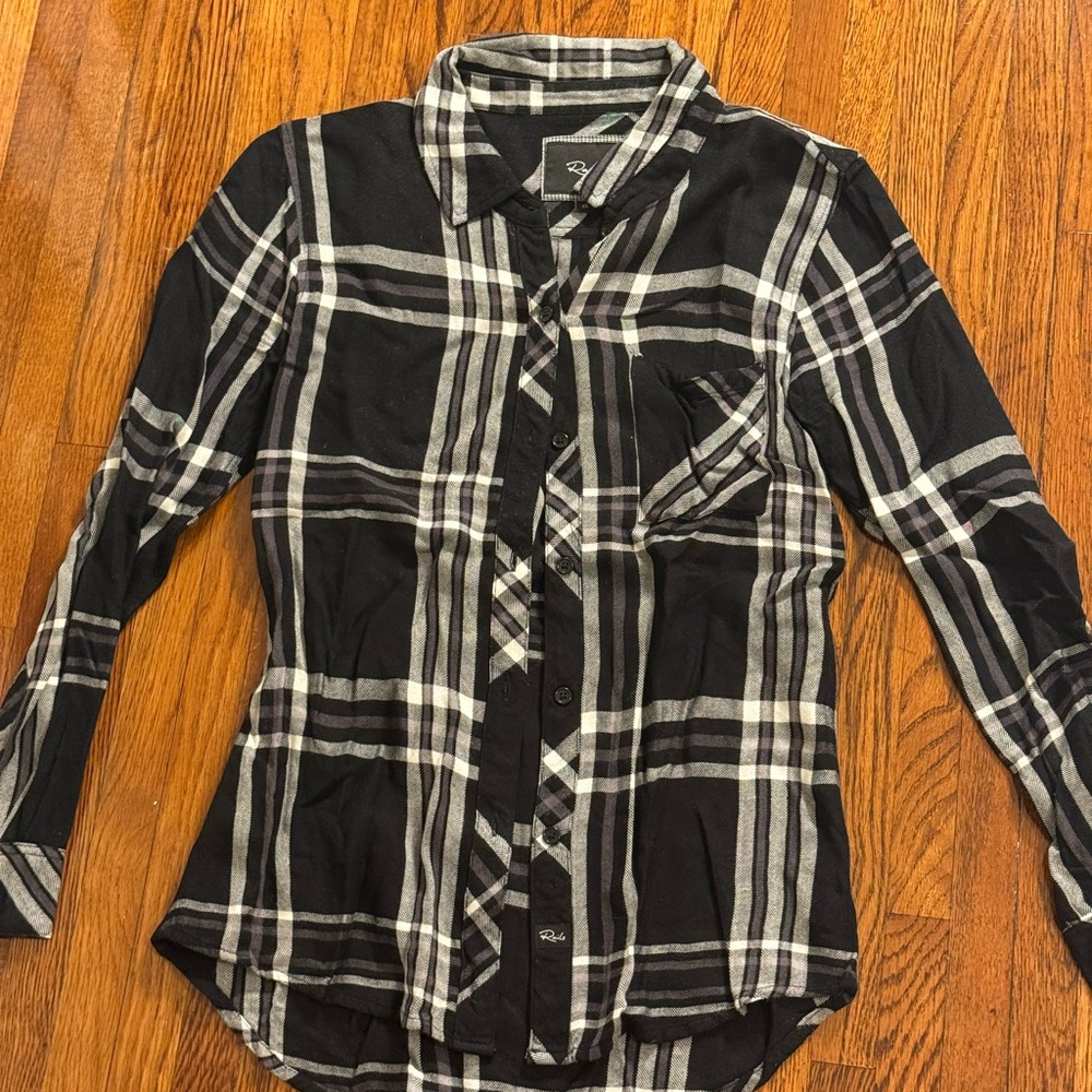 Rails Black and White Plaid Shirt